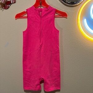 NWOT! Highlighter Pink Workout onesie/leotard/jumper size medium/large